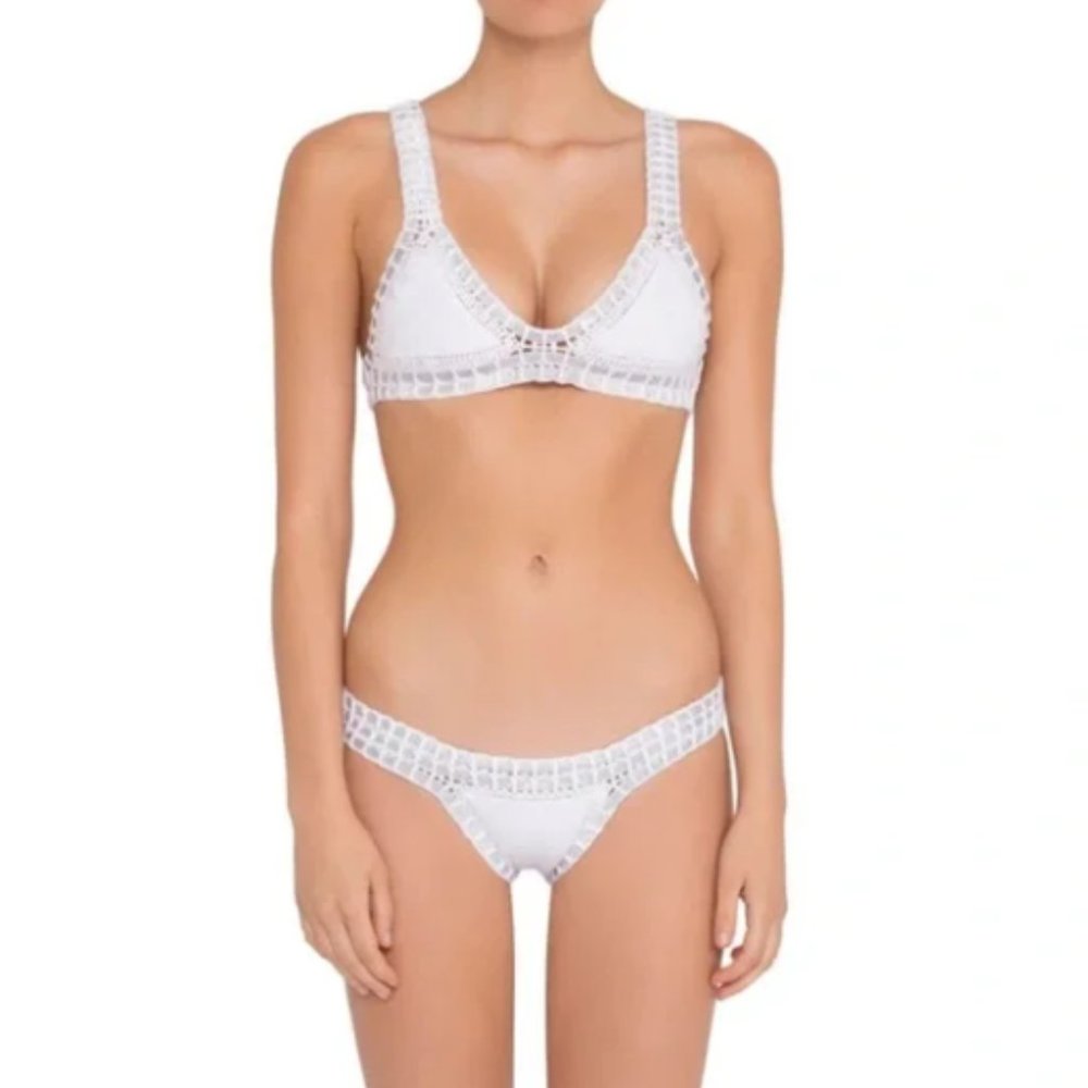 KIINI Valentine Bikini Top (S) & Bottom (S) - White